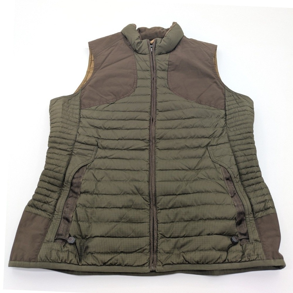 Eddie Bauer Women's CirrusLite Down Vest Medium Brown Green Lightweight Hiking‎